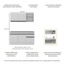 Ver imagem 4 de Armário de Cozinha Compacta 150cm com Rodapé Veneza Multimóveis V2114 Branco/Preto