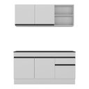 Ver imagem 7 de Armário de Cozinha Compacta 150cm com Rodapé Veneza Multimóveis V2114 Branco/Preto