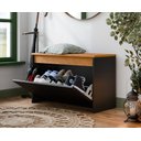 Ver imagem 2 de Sapateira Charme com Porta Basculante para Hall de Entrada ou Quarto - Preto com Freijó