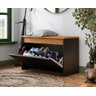 Sapateira Charme com Porta Basculante para Hall de Entrada ou Quarto - Preto com Freijó - 2