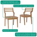 Ver imagem 3 de Mesa de Jantar Bromelia com 4 Cadeiras Estofadas Damasco Corino Kaki Natuem
