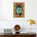 Ver imagem 2 de Quadro Moldura Dourada Buda Boho Retrô 45x34cm:com Vidro