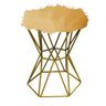 Puff Banqueta Louis Aramado Hexágono Para Penteadeira Sala Quarto Dourado Pelúcia Dourado - - 1