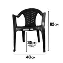 Ver imagem 2 de Cadeira Plástica até 154kg Resistente Área Piscina Preto
