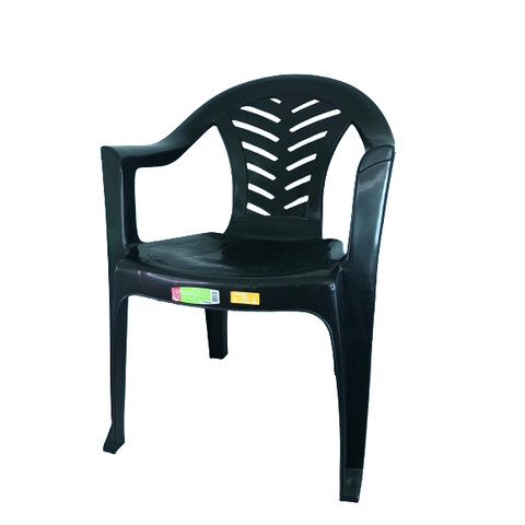 Cadeira Plástica até 154kg Resistente Área Piscina Preto