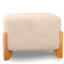 Ver imagem 5 de Puff Oval Pé de Madeira Decorativo para Sala Orgânico Confortável e Reforçado Bouclé Fluffy