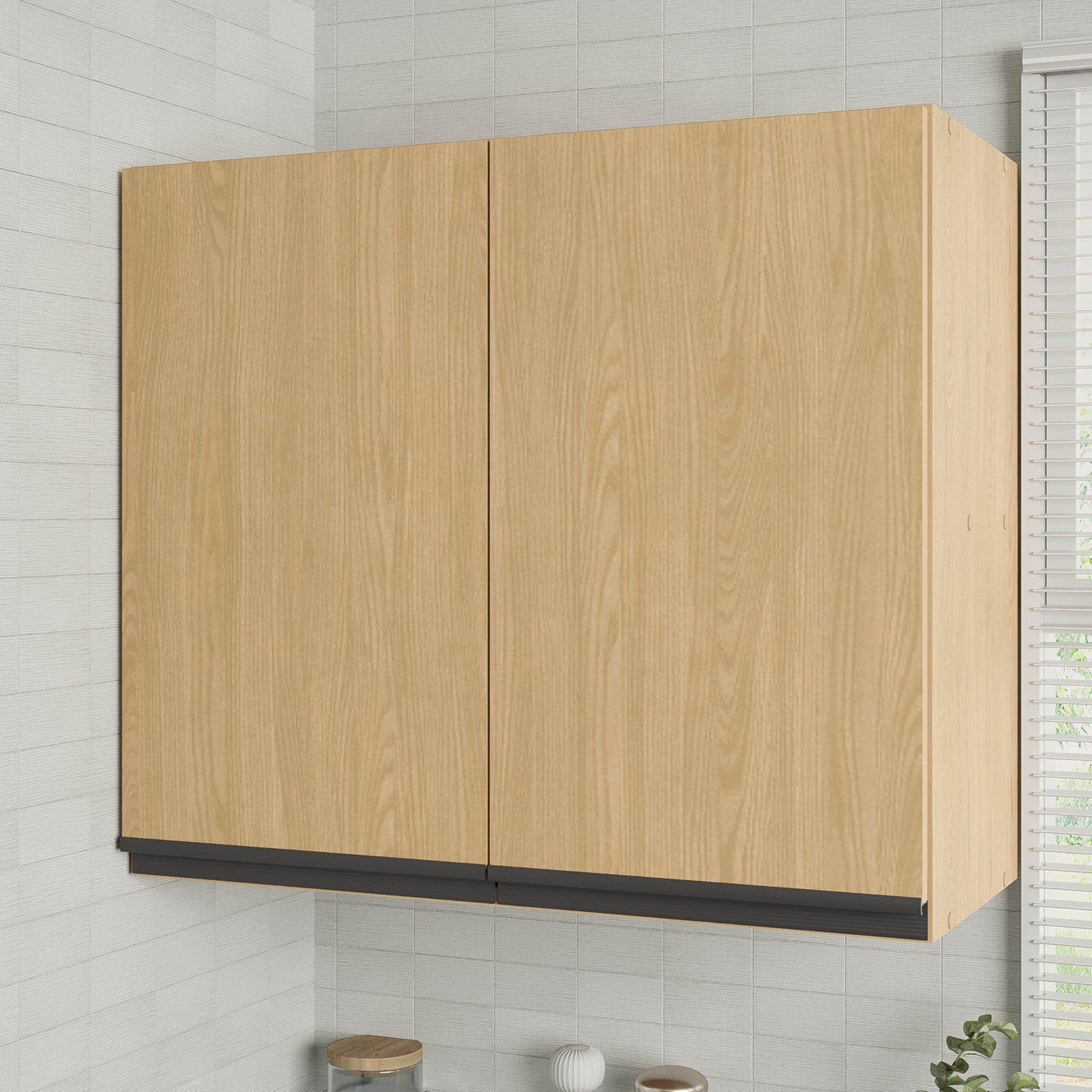 Armário Aéreo 2 Portas 70cm Nara CabeCasa MadeiraOriginals Marrom