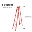 Ver imagem 6 de Escada Dupla de Aluminio e Fibra de Vidro Residencial 9 Degraus 2,7 Metros
