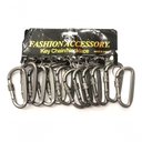 Ver imagem 2 de Kit 12 Chaveiro Mosquetão 3017 Metal Alumínio Fumê