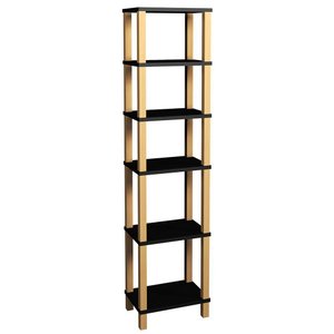 Estante Madeira 6 Prateleiras Pretas Evolukit 38x26x160