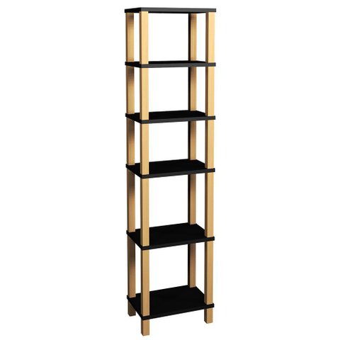 Estante Madeira 6 Prateleiras Pretas Evolukit 38x26x160