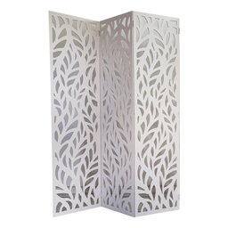 Biombo 3 Folhas 129X180cm Mdf Modelo 27 Branco Vazado - 1
