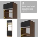 Ver imagem 6 de Armário de Cozinha Completa Glamy 9 Portas 3 Gavetas MDP 270cm Rustic e Preto