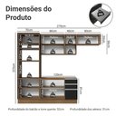 Ver mais imagens de Armário de Cozinha Completa Glamy 9 Portas 3 Gavetas MDP 270cm Rustic e Preto