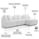 Ver imagem 3 de Sofá 4 Lugares com Chaise Direito Sala Living 294cm Arlo F04 Bouclê Off White - Lyam Decor