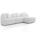 Ver imagem 5 de Sofá 4 Lugares com Chaise Direito Sala Living 294cm Arlo F04 Bouclê Off White - Lyam Decor