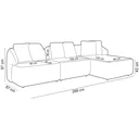 Ver imagem 4 de Sofá 4 Lugares com Chaise Direito Sala Living 294cm Arlo F04 Bouclê Off White - Lyam Decor