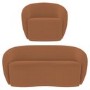 Ver imagem 2 de Sofá 3 Lugares Living 180cm e 1 Poltrona Giratória Garbin K04 Bouclê Terracota - Mpozenato