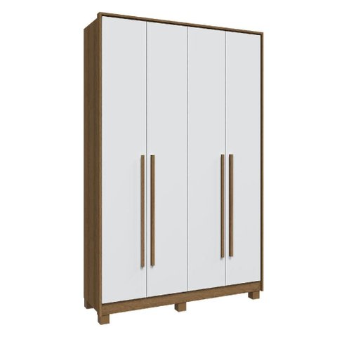 Guarda Roupa Solteiro 4 Portas Rimo New Paranoá Móveis Rimo - Jequitibá/Branco