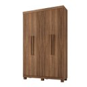 Ver imagem 4 de Guarda Roupa Solteiro 04 Portas 03 Gavetas Castanho c/ Pes