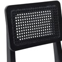 Ver imagem 7 de Kit 2 Banquetas Baixa/Cadeira Gabi Madeira Maciça Encosto Telinha Assento Estofado - Preto Corano Br