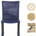 Ver imagem 3 de Mesa Ascoli 100 Cm com 4 Cadeiras Cannes de Alumínio, Pintura Preta e Trama Tela de Corda Náutica