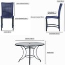 Ver imagem 2 de Mesa Ascoli 100 Cm com 4 Cadeiras Cannes de Alumínio, Pintura Preta e Trama Tela de Corda Náutica