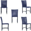 Ver imagem 5 de Mesa Ascoli 100 Cm com 4 Cadeiras Cannes de Alumínio, Pintura Preta e Trama Tela de Corda Náutica