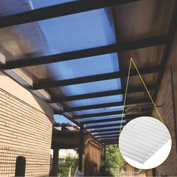 Kit Policarbonato Cristal 4mm 4,00m X 1,50m - Perfis Bronze - 5