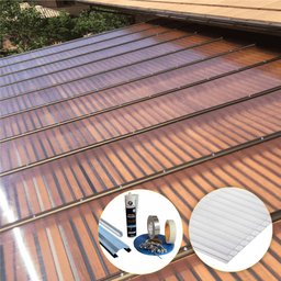 Kit Policarbonato Cristal 4mm 4,00m X 1,50m - Perfis Bronze - 3