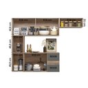 Ver imagem 3 de Cozinha Suspensa Juliete 7 Portas 2 Gavetas Carvalho Rústico/chumbo Nicioli