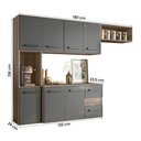 Ver imagem 2 de Cozinha Suspensa Juliete 7 Portas 2 Gavetas Carvalho Rústico/chumbo Nicioli