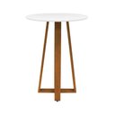 Ver imagem 5 de Mesa Bistrô Madri sem Porta 1 Prateleira Madeira Maciça 80cm Amêndoa com Tampo Laqueado Branco