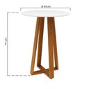 Ver imagem 4 de Mesa Bistrô Madri sem Porta 1 Prateleira Madeira Maciça 80cm Amêndoa com Tampo Laqueado Branco