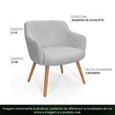 Ver imagem 3 de Poltrona de Sala Decorativa Jade Pés Palito Castanho Bouclê Cinza Claro - Casaepoltrona