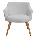 Ver imagem 6 de Poltrona de Sala Decorativa Jade Pés Palito Castanho Bouclê Cinza Claro - Casaepoltrona