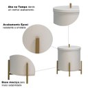 Ver imagem 5 de Lixeira Branca com Detalhes em Dourado 6 Litros Alumínio Suspensa Cozinha Escritório Level - Édecasa