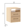 Mesa de Cabeceira com 2 Gavetas Mdp 36x46,5x38cm Carvalho 1040 - 5
