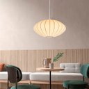 Ver mais imagens de 3 Lustre Pendente Tecido Seda Bubble Branco Moderno Tec02