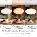 Ver imagem 5 de 3 Lustre Pendente Tecido Seda Bubble Branco Moderno Tec02