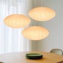 Ver imagem 1 de 3 Lustre Pendente Tecido Seda Bubble Branco Moderno Tec02