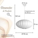 Ver imagem 7 de 3 Lustre Pendente Tecido Seda Bubble Branco Moderno Tec02