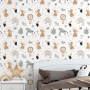 Ver imagem 2 de Papel de Parede Infantil Adesivo Texturizado Animais Safari