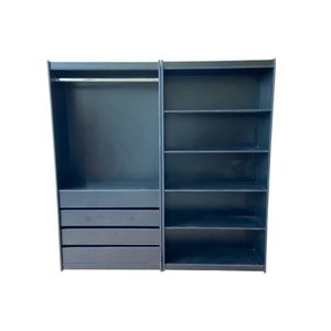 Kit Prateleira + Cabideiro com 4 Gavetas 100% Mdf Preto - Suprema Móveis