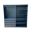 Ver imagem 1 de Kit Prateleira + Cabideiro com 4 Gavetas 100% Mdf Preto - Suprema Móveis
