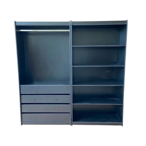Kit Prateleira + Cabideiro com 4 Gavetas 100% Mdf Preto - Suprema Móveis