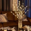 Ver imagem 1 de Galho Decorativo com Luzes LED Branco Quente 1 Unidade Galho Flexível para Vasos Decoração para Sala