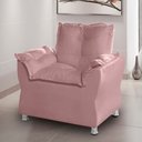 Ver imagem 3 de Poltrona de Decoração e Escritoria e Sala de Estar Opala Turna Rose + Puff Descanso de Pes