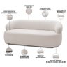 Sofá 2 Lugares Orgânico Sala de Estar Living 140cm Carmen F04 Bouclê Cru - Gtdnexxus - 4