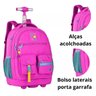 Mochila Escolar de Rodinhas Luluca Clio Style Lu24599 Rosa - 3